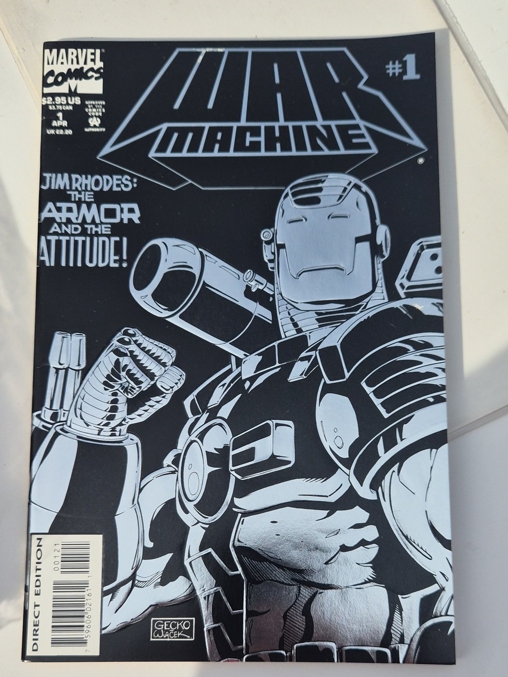 Marvel War Machine #1 - Black & Silver Monochrome Cover